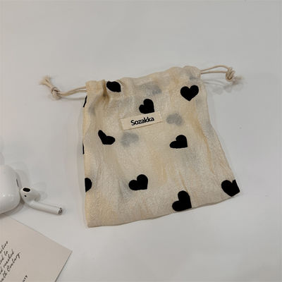 All Seasons Custom Logo Printed Linen Cotton Canvas Drawstring Bag Aanvaardbaar OEM/ODM