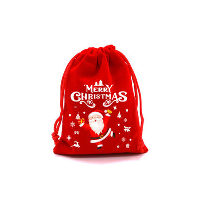 Custom Giant Xmas Bag Red Velvet Drawsstring Kerstman zak met aangepast logo