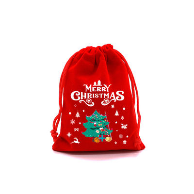 Custom Giant Xmas Bag Red Velvet Drawsstring Kerstman zak met aangepast logo