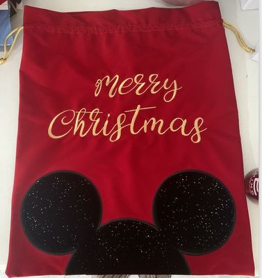 Custom Giant Xmas Bag Red Velvet Drawsstring Kerstman zak met aangepast logo