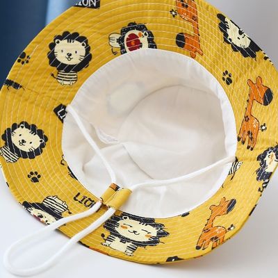 2022 Summer Plain Gekleurde Panama Kinderen Katoen Cartoon Bucket Hoed voor Jongens en Meisjes