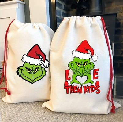 Gepersonaliseerde kleur sublimatie kerstband zak voor gepersonaliseerde cadeau verpakking