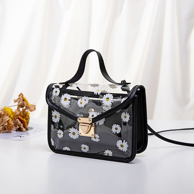 Dames handtas met struisvogelpatroon en doorzichtig PVC-materiaal