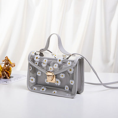 Dames handtas met struisvogelpatroon en doorzichtig PVC-materiaal