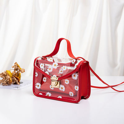 Dames handtas met struisvogelpatroon en doorzichtig PVC-materiaal