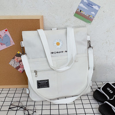 Grensoverschrijdende productie Canvas handtassen met een enkel handvat/band en rits sluiting