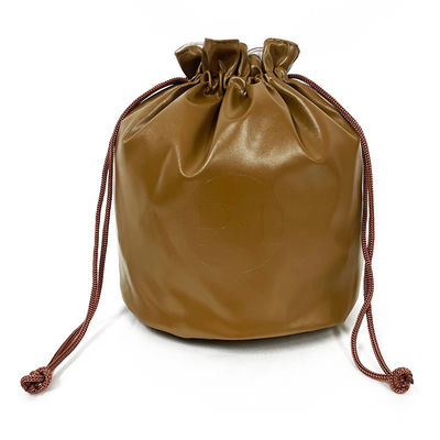 Custom Logo Printed PU Leather Drawstring Bag voor aangepaste kleur cosmetische verpakking