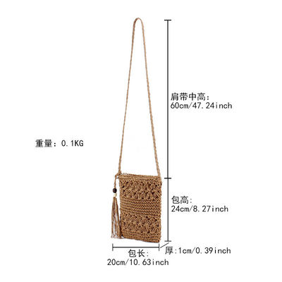 Custom logo geaccepteerd vrouwen stro crossbody emmer weven stro zakken voor zomer strand