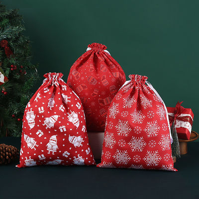 Briefpatroon Type Grote draadzakjes Kerst katoenen zak Kerstman zakken cadeaubon