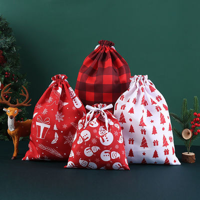 Briefpatroon Type Grote draadzakjes Kerst katoenen zak Kerstman zakken cadeaubon