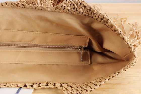 2024 Grote capaciteit Vrouwen Papier stro Strand Tote Handtas Met Tassel Nieuwste modieuze