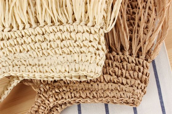 2024 Grote capaciteit Vrouwen Papier stro Strand Tote Handtas Met Tassel Nieuwste modieuze