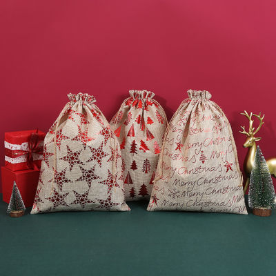 Eco-vriendelijke kerstmandzakken met trekstreng voor mini cadeautjes en snoepverpakkingen