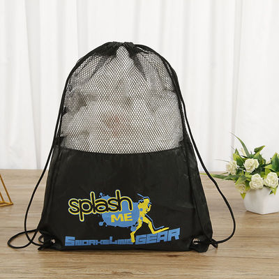 Net Polyester Gift Drawstring Bag Recycled Nylon Polyester voor herbruikbare sporttassen