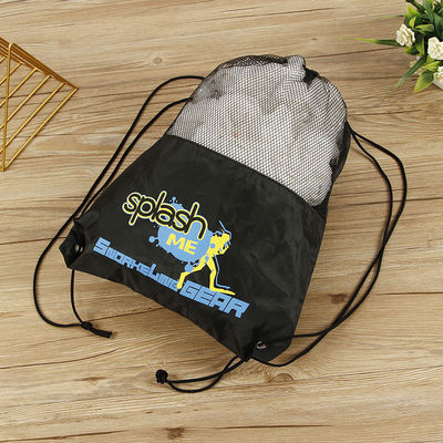 Net Polyester Gift Drawstring Bag Recycled Nylon Polyester voor herbruikbare sporttassen