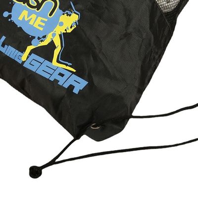 Net Polyester Gift Drawstring Bag Recycled Nylon Polyester voor herbruikbare sporttassen