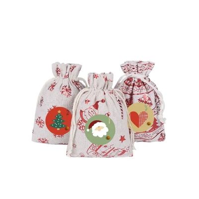 Kerstcadeautasjes Gepersonaliseerde kleurige jutezakken voor cadeautjes en feestelijkheden