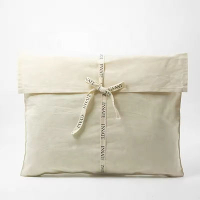 Recyclebare Luxe Make-up Cosmetische Cotton Envelope Pouch Met Tie Custom Logo Print Bag