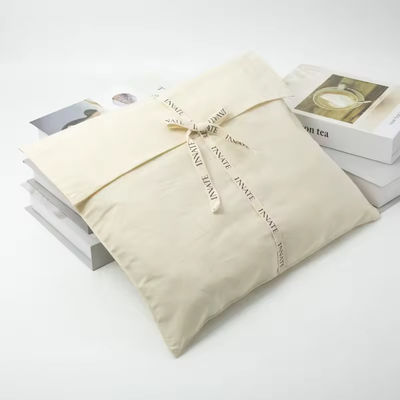 Recyclebare Luxe Make-up Cosmetische Cotton Envelope Pouch Met Tie Custom Logo Print Bag