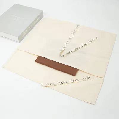 Recyclebare Luxe Make-up Cosmetische Cotton Envelope Pouch Met Tie Custom Logo Print Bag