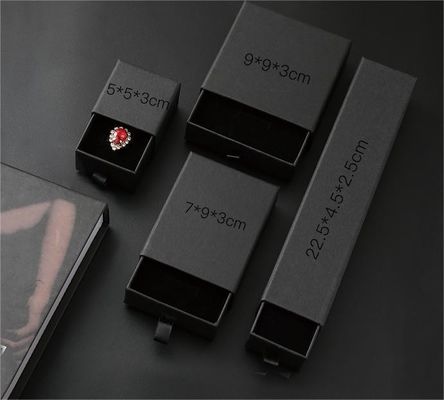 Juwelen oorbel halsketting zwart logo printen organisator lade in kraft papier voor tas