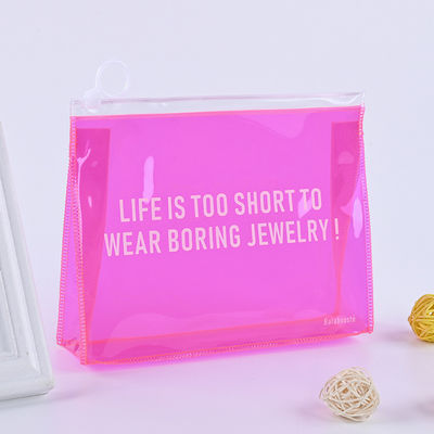 Low MOQ PVC Custom LOGO Travel Pouch Clear Zip Lock Cosmetische tas met aangepast logo