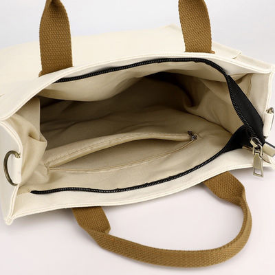 PU-handvat Eco-vriendelijk Waterdicht Gelamineerd Canvas Tote Winkeltas Met Custom Logo