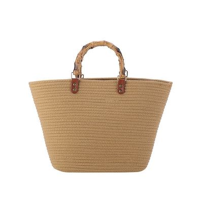 Stijlvolle dames Geweven Strand stro Handtas Casual Handgemaakte Hollow Out Rattan Schoudertassen