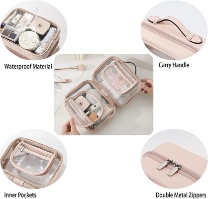 Senior Sense Double Cosmetic Grote capaciteit waterdichte make-upzak OEM/ODM Acceptabel