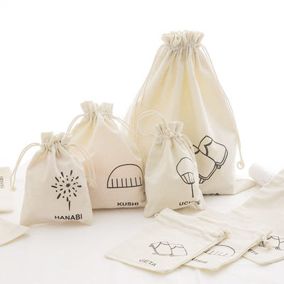 Dagelijkse levensstijl Custom Print Drawstring Bags Cotton Canvas Dust Bag met Custom Logo