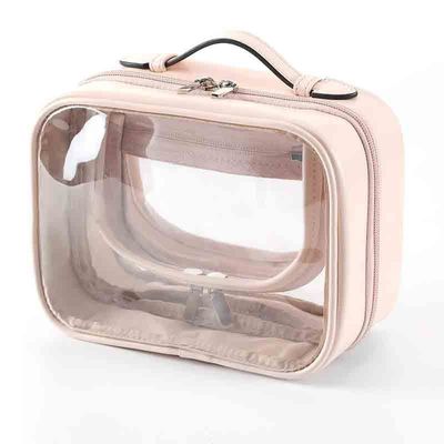 Houd uw cosmetica georganiseerd met dubbele handvaten transparante waterdichte make-up zak