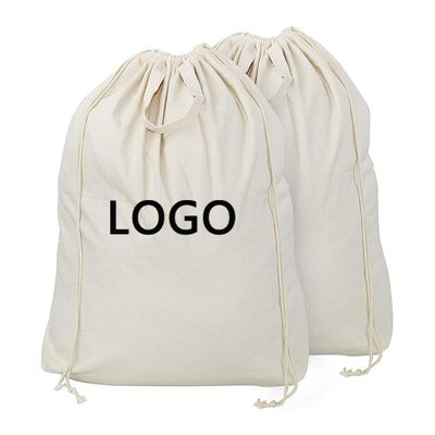 Gepersonaliseerd kleurenlogo gedrukt Draagbaar katoenen doek Dubbele touw herbruikbare stof handtas