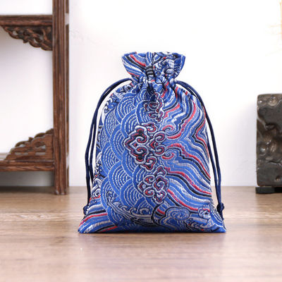 Gepersonaliseerde kleur Chinese stijl brocade trekstreng zak voor gepersonaliseerde logo sieraden zak