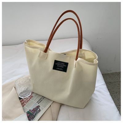 Nieuwste mode aangepaste logo Canvas Pocket grote capaciteit student enkel schouder tas