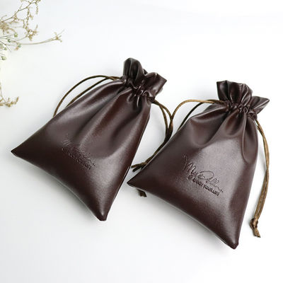 Middelgrote Custom Logo PU Lederen Juwelen Pouch Drawstring Bag voor High Class opslag