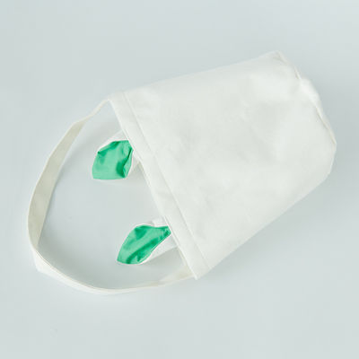 Custom logo Linnen Ronde bodem Draagbare konijnen oor Paasmand zak met en nieuwste stijl
