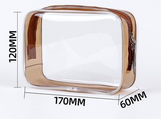 Custom Logo Transparent PVC Make-up Bag Kleine toiletartikeltas voor vrouwen Dubbele rits
