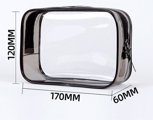 Custom Logo Transparent PVC Make-up Bag Kleine toiletartikeltas voor vrouwen Dubbele rits