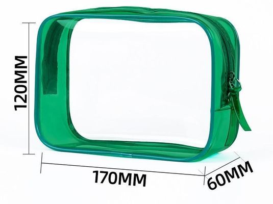 Custom Logo Transparent PVC Make-up Bag Kleine toiletartikeltas voor vrouwen Dubbele rits