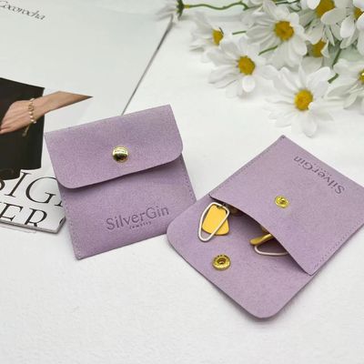 Juwelenzak Luxe Logo Print Microfiber Snap Button Bags voor oorbellen en halskettingen