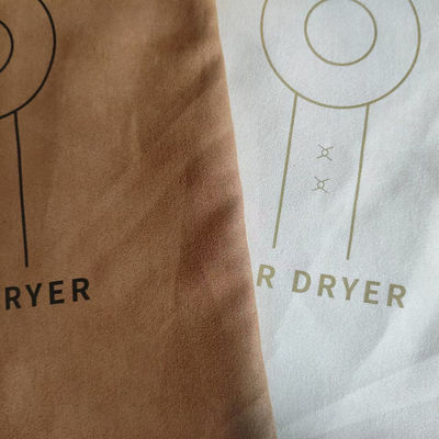 Custom Logo Print Suede Drawstring Bag voor het beschermen van hotel haardroger tegen stof
