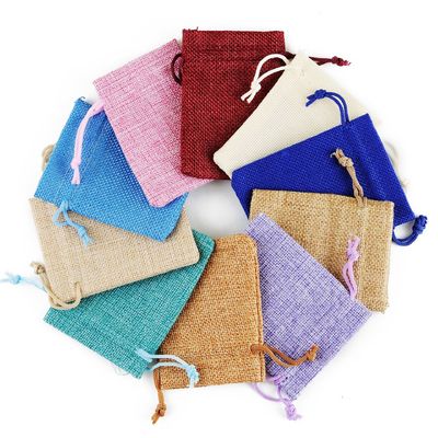 Waterdichte Custom Logo Print Linnen Drawstring Bag voor juwelen en digitale productopslag