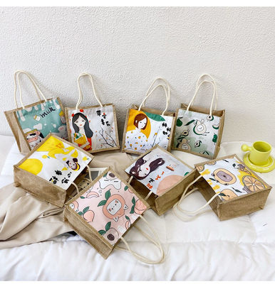 2024 Koreaans Ins Simple Student Cartoon Canvas Handtassen Dames Mini Tote Bags Voor Meisjes