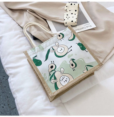 2024 Koreaans Ins Simple Student Cartoon Canvas Handtassen Dames Mini Tote Bags Voor Meisjes