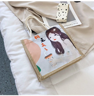 2024 Koreaans Ins Simple Student Cartoon Canvas Handtassen Dames Mini Tote Bags Voor Meisjes