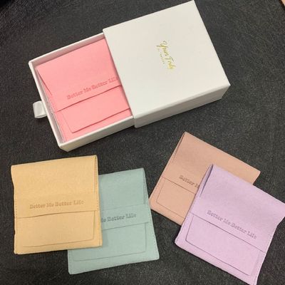 Custom kleine sieraden zak voor oorbellen OEM Microfiber sieraden cadeau zak