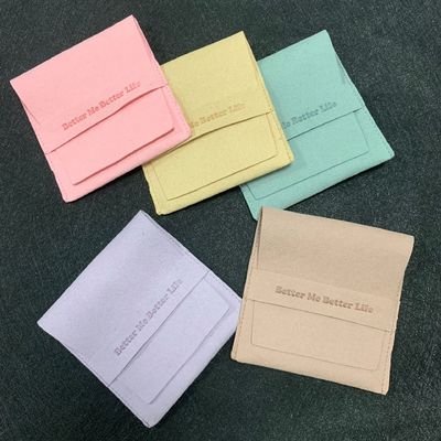 Custom kleine sieraden zak voor oorbellen OEM Microfiber sieraden cadeau zak