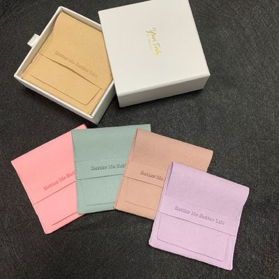 Custom kleine sieraden zak voor oorbellen OEM Microfiber sieraden cadeau zak