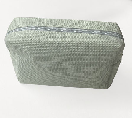 Custom Logo Accepted Soft Waffle Print Cosmetic Bag voor bruidsmeisjes make-up en cadeautjes