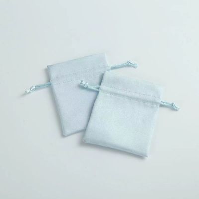 Aanvaardbaar OEM/ODM Custom Light Blue Velvet Drawstring Bag voor juweliersorganisatie